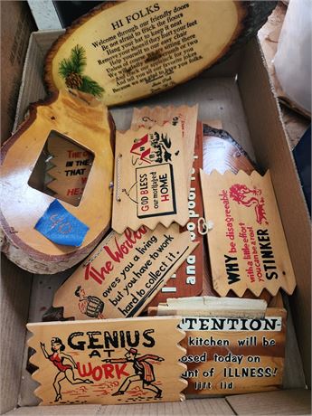 Wooden Post Cards, Live edge plaques, wood signs