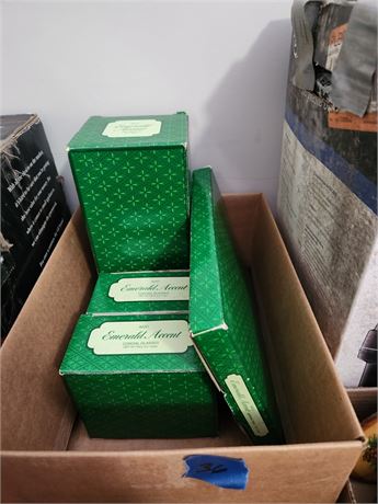 Avon emerald accent glassware