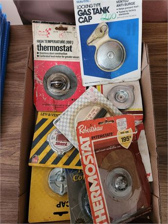 Flat of Gas Caps and Thermostats