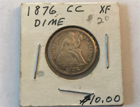 1876 US C.C. Dime