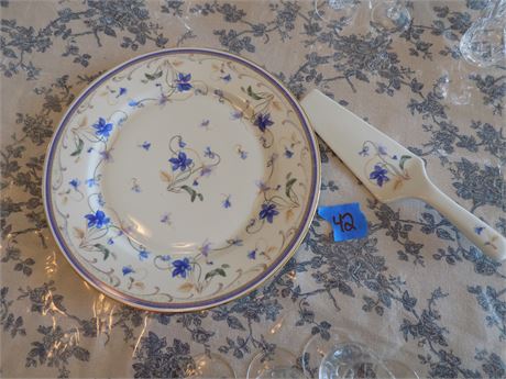 Vintage Andrea by Sadek Cake Plate and Server Spatula