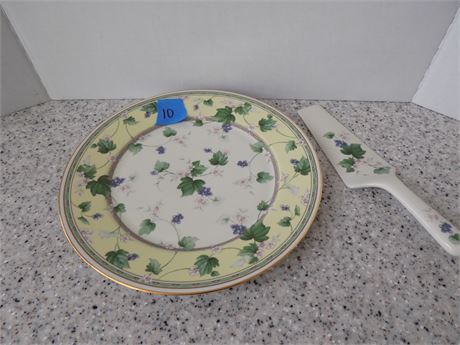Vintage Andrea by Sadek Fine Porcelain Cake Plate and Server