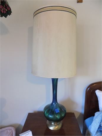 Mid Century Lamp, Emerald Green Mixed Base, 43"