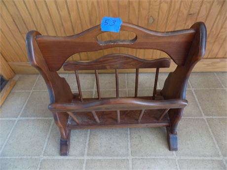 Vintage Wood Magazine Rack