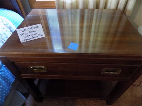 Mid-Century Ethan Allen Nightstand with Brass Pulls