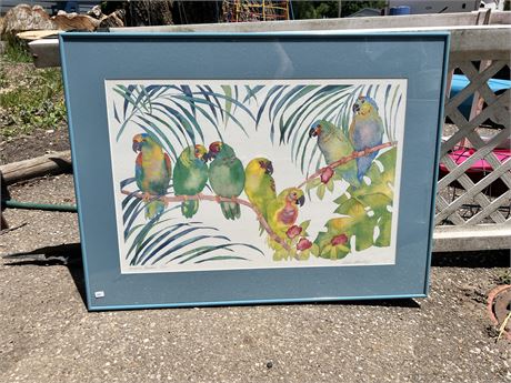 Parrot Signed And Numbered Large Framed Art