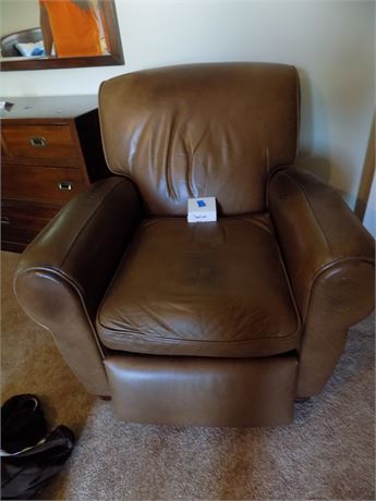 Leather Barca Lounger Recliner, with Velour Cover