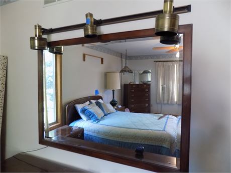 Wood Wall Mirror, 48" long, 36" ht