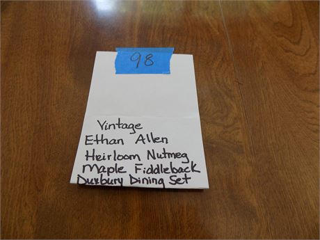 Ethan Allen Heirloom Nutmeg Maple Fiddleback Duxbury Set