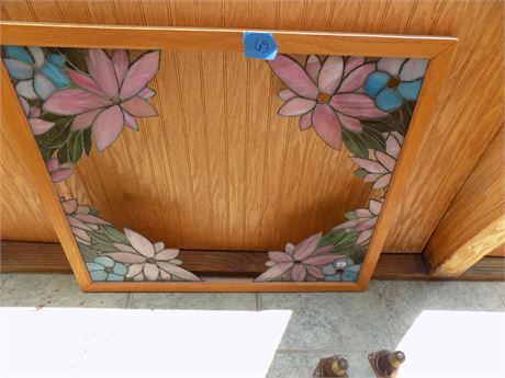 Tiffany-style Wall Decor with Wood Frame
