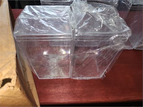 6 empty Beanie Baby Display Cases and tag protectors