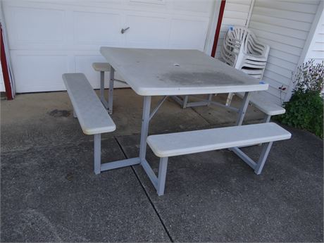 Poly Picnic Table with Benches