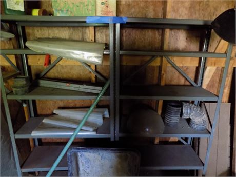 Metal Shelves with Contents