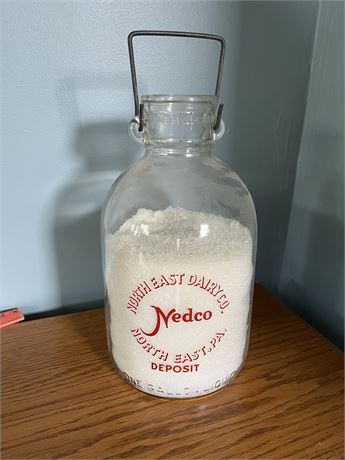 Nedco Glass Dairy Bottle Gallon Wire Bail
