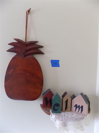 Home Decor Pineapple Wood