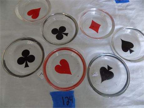 Collectible Glass Coaster with Card Suits