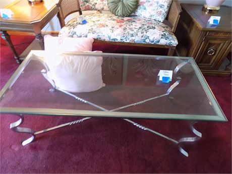 Furniture Metal and Glass Coffee Table