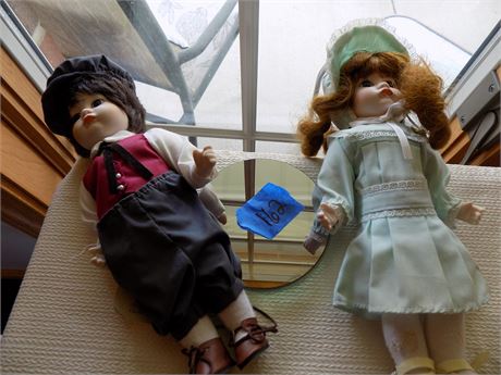 Porcelain Dolls Mirror Bases
