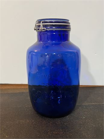 Cobalt Glass Cookie Jar