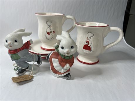 Williams Sonoma Mugs and Ice Skaters
