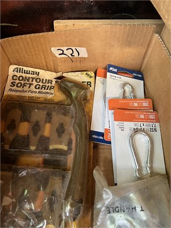 Miscellaneous items, metal snaps, metal strapping.