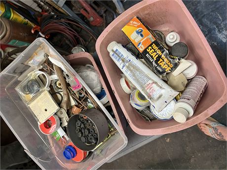 Three boxes plumber supplies