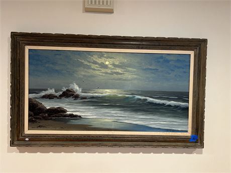 Waves Crashing Art Oil