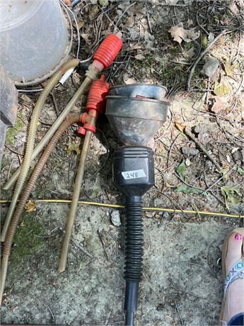 Funnels and transfer pumps.