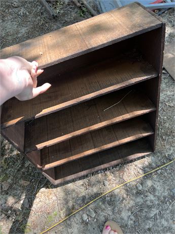 Wood shelf.