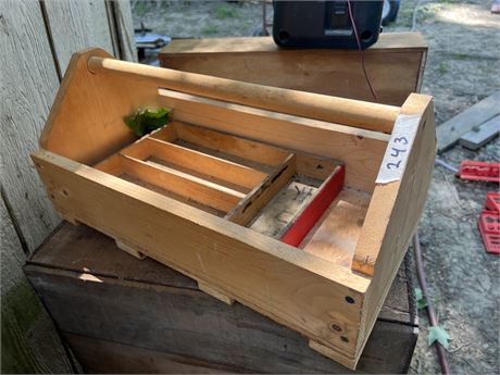 Wood tool caddy.