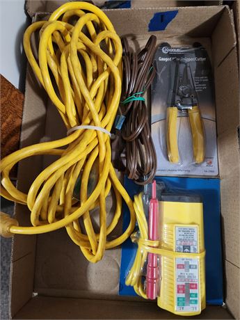 Voltage Tester, wire stripers, and 2 extension cords