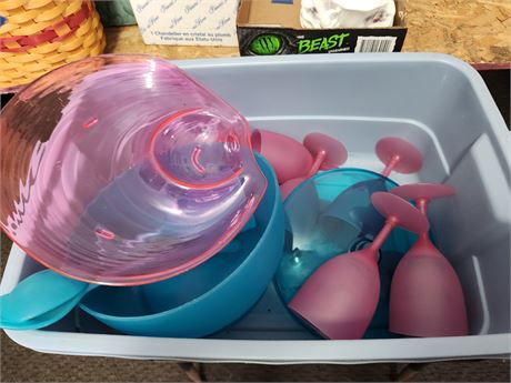 Lot of Plastic cups and plates