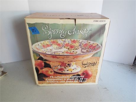Floral Serving Bowl, New in Box