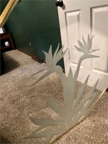 Vintage Birds of Paradise Octagon Windsor Mirror