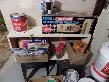 Shelf Lot, Vacuum Bags, Electrikbroom Powersteam, Paint