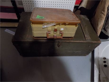 Tackle Box, Vintage Chest with Bottles