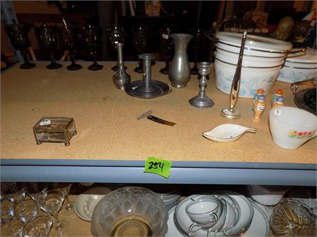 Shelf Lot, Collectibles, Glasses, Candlesticks