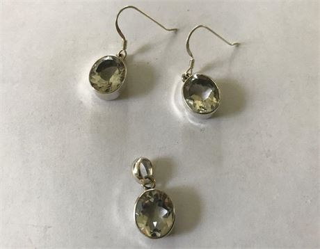 Matching Earrings and Pendant Earrings Stamped 925