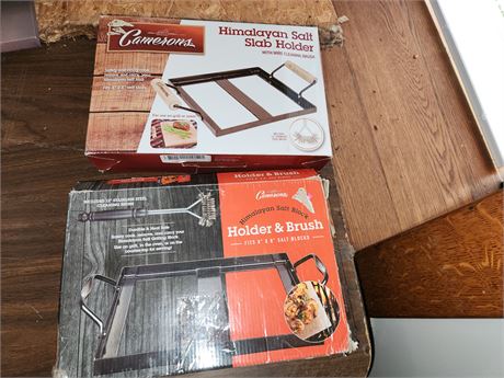 2 New Himalayan salt slab holders
