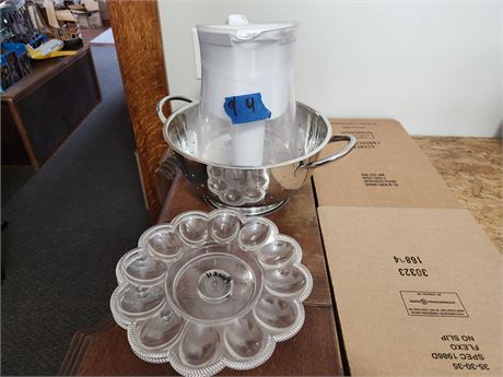 Britta Pitcher, Metal Colander, Plastic egg plates