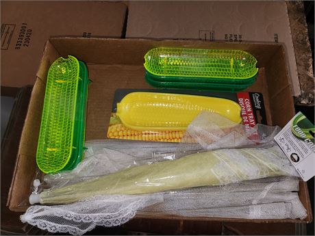 Corn Holders and 4 dish covers