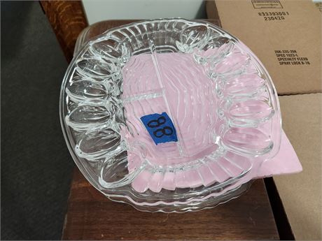 2 Nice glass Deviled egg plates
