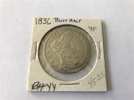 1836 US Bust Half Dollar
