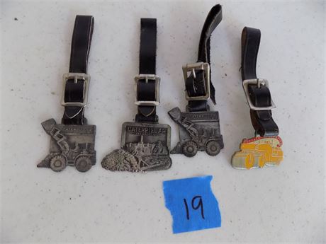 Lot of 4 Watch FOBs, Caterpillar, Buffalo, Springfield