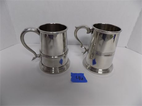 2 Manor Pewter Mugs, Made in England