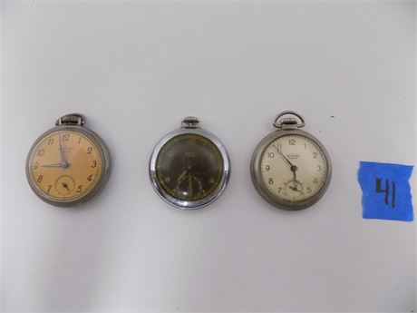 Pocket Watches, Lot of 3, Westclox
