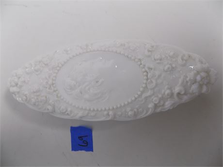 Milk Glass Decorative Container