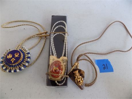 Shriners Bolo Ties, Lot of 3