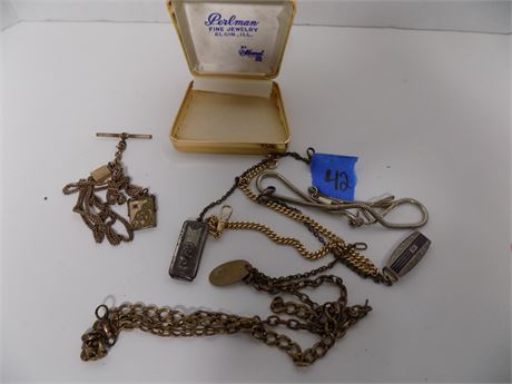 Pocket Watch Chains, Lot of 7
