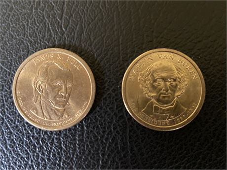 James Polk & Martin Van Buren Dollar Coins